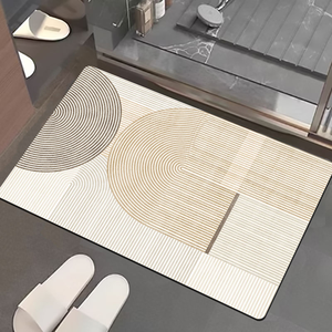 Nano suede soft diatomaceous earth water-absorbent anti-slip floor mat