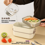 【A&R】日系316不鏽鋼三層便當盒 附餐具 保溫袋 1200ML - 可可拿鐵, , large