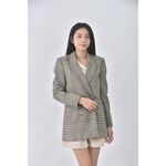 (S) 西裝格紋綠色外套二手衣, , large