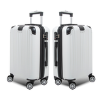 【Alldma鷗德馬】24吋ABS玩色拉鏈行李箱S2-白色(贈B2束帶), , large