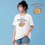 JZ TEE 橘貓-不要熬夜 印花短袖T恤, , large