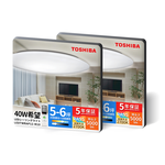 TOSHIBA東芝 40W 希望 LED 調光調色美肌 遙控吸頂燈 客廳＋主臥雙燈組(LEDTWRAP12-M10), , large