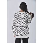 (2XL) 【陳喬恩私服】halfman質感豹紋白色長袖上衣二手衣, , large