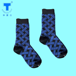 [Runway] Dual-Cylinder Cushioning | Stone-Washed Functional Socks | Women's Bamboo-Weave - Blue | 1 Pair, , large