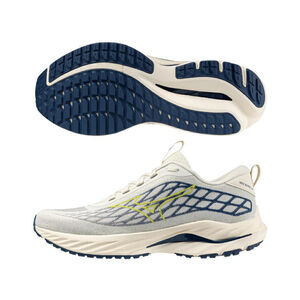 Mizuno Inspire Ssw 男 慢跑鞋 運動 支撐型 避震 穩定 輕量 米灰 深藍 [J1GC241354]