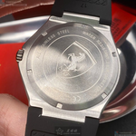 [星晴錶業]FERRARI手錶,42mm,FE00043黑色錶面銀錶殼深黑色矽膠錶帶款, , large