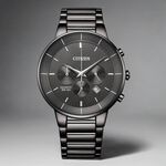 CITIZEN 星辰 Chronograph 紳男計時手錶 送禮推薦-鐵灰/42mm AN8227-53H, , large