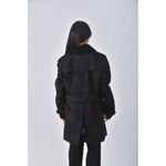 (L) burberry質感排釦風衣黑色外套二手衣, , large