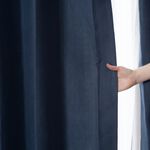 Ready-Made Curtains–Set of 2 Panels– "Stylish Denim" – Width 100cm, Height 165/210/240cm – Made in Taiwan – Solid Color – Denim Fabric – Machine Washable

, , large