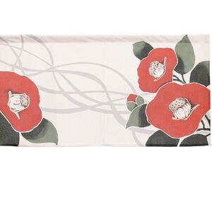 日本製【コスモ】短門簾《山茶花》白