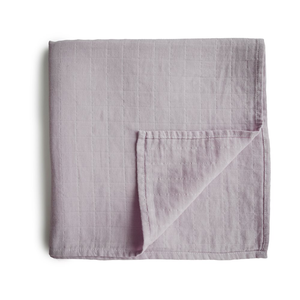 【mushie】有機棉多功能紗布包巾/柔紫 Soft Mauve