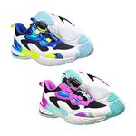 DIADORA迪亞多那 珊瑚時尚兒童鞋 童運動鞋 童鞋 寬楦 旋鈕 保護後跟 抗菌 除臭 輕量 吸震 黑白藍 黑白紫, , large