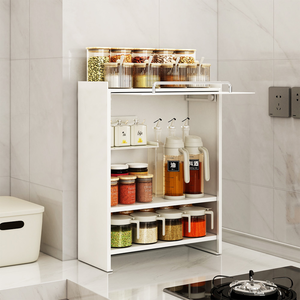 【AOTTO】多功能鐵藝上掀開門廚房置物收納櫃(KC-012)