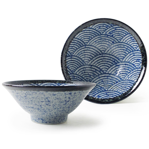 [豐名日本餐具] 5.8麵井 波浪藍 / H73-58NW