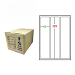【鶴屋】A4電腦標籤 66x289mm 圓角 3格 1000張入 / 箱(L66289 LX), , large