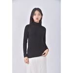 (M) muji質感棉質高領黑色長袖上衣二手衣, , large