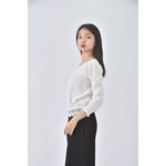(S) epabis質感圓領白色長袖上衣二手衣, , large