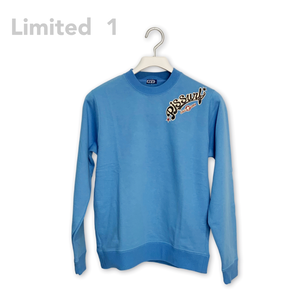 Personalized letter print sweatshirt sky blue