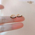 【Gulicc 】古莉可 髮夾 黑色甜酷 鋯石耳圈, , large