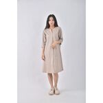 (S) uniqlo質感棉質純棉杏色洋裝二手衣, , large