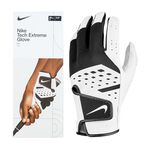 NIKE TECH EXTREME VII 男子高爾夫手套(左手) 單入裝 山羊皮革 輕量 透氣 柔軟 舒適 彈性 白黑, , large