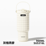 KEPO LQ 900ML KC008 手提雙飲吸管杯 316L不銹鋼內膽 多彩波點, , large