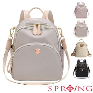 SPRING-簡約尼龍後背包休閒後背包3way小款後背包-多色