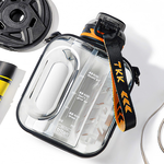 【TKK】美國進口Tritan邁噸系列 手提+背帶 直飲+吸管大容量 運動水壺1000ML(附背帶)-火山黑, , large