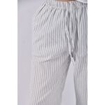 (M) genquo高腰棉質直條紋灰色長褲二手衣, , large