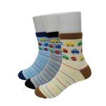 【BVD】汽車條紋1/2童襪<淺藍,17-21cm>B326 短襪 襪子, , large