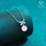 【CF鑽飾】項鍊 天然淡水珍珠X莫桑鑽《結愛》7.5mmx5分, , large