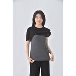 (S) chang lee yugin質感棉質假兩件灰色短袖上衣二手衣, , large
