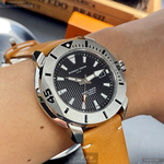 [星晴錶業]GiorgioFedon1919手錶,46mm,GF00031黑色錶面銀錶殼咖啡色真皮皮革錶帶款, , large
