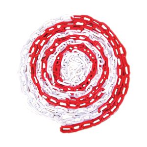 1條（&empty;6mm）塑膠鏈條-紅白色 (2公尺/4公尺/6公尺/8公尺/12公尺）塑膠鍊條 室外 美術品圍欄 多功能鎖鏈