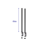 【Y HOUSE】 Tabletop Storage Rack (2 pieces/set) - Black Clamp + Black Painted 60cm Iron Pipe, , large