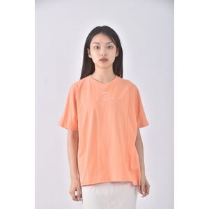 (S) a la sha質感字母橘色短袖上衣二手衣