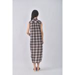 (L) 【德馨私服】forever21質感棉質純棉格紋黑色洋裝二手衣, , large
