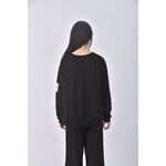 (XL) elysia字母黑色長袖上衣二手衣, , large