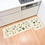 【日本Oka】日本製再生印花廚房地墊45×120cm(綠野小徑款/可機洗/厚4mm), , large