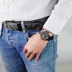 TISSOT 天梭 Seastar 1000 海洋之星300米計時手錶-黑x玫塊金框  T1204173705100, , large