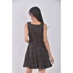 (S) mello質感無袖厚磅深棕色洋裝二手衣, , large