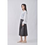 (L) giordano ladies質感皮質黑色長裙二手衣, , large