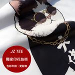 JZ TEE 貓咪手手-海浪 印花短袖T恤, , large