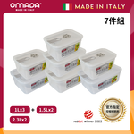 【義大利OMADA】主廚CHEF 單手易拉 PP保鮮盒1Lx3+1.5Lx2+2.3Lx2(經典七件組)任選色, , large