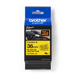 【 BROTHER】兄弟牌  黃底黑字 36mmx8M 抗凍(可彎曲)標籤帶/ 包 TZe-FX661, , large