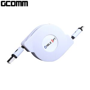 GCOMM micro-USB 強固型充電傳輸伸縮扁線 (1.8米) 紳士黑