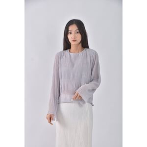 (S) tgy s design質感紡紗圓領藍色短袖上衣二手衣