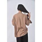 (XL) uniqlo質感羊毛羊毛素面棕色長袖上衣二手衣, , large