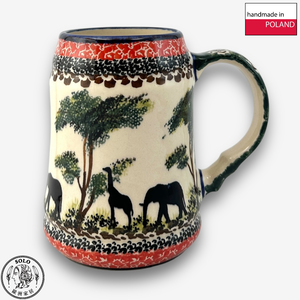 【SOLO Vintage】Cerraf Polish Pottery 680ml Beer Mug Ballad of the Open Plains Series Made in Poland