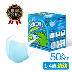 華淨3D醫療口罩-幼幼藍50入/盒, , large